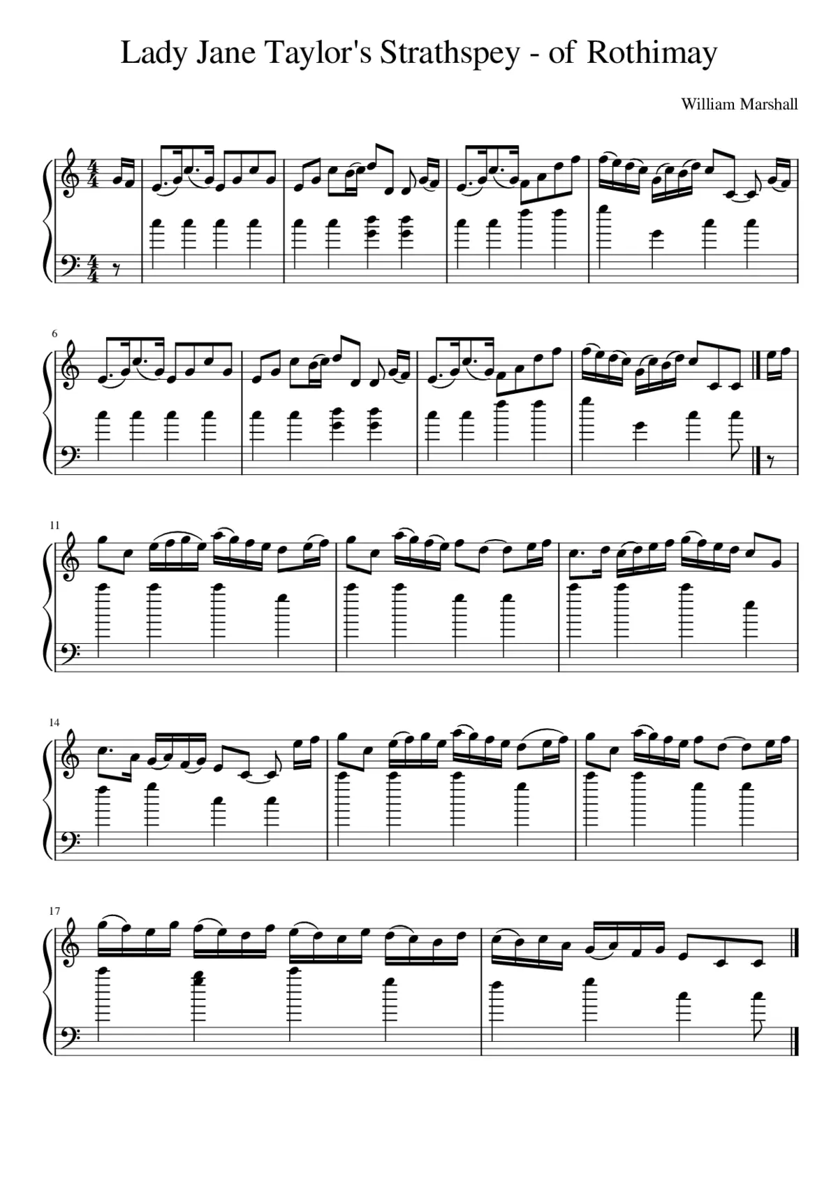 Lady Jane Taylor's Strathspey - of Rothimay - Page 1