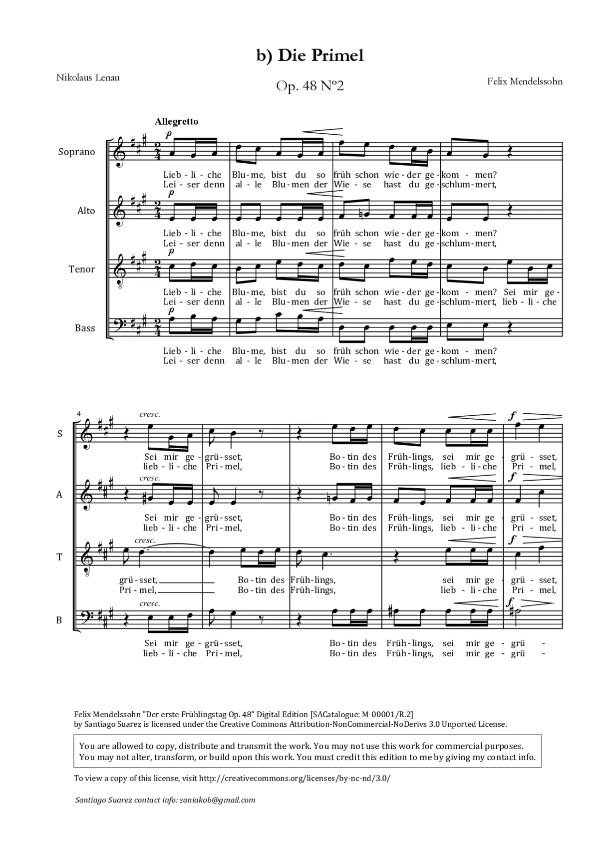 Die Primel, Op. 48, No. 2 - Page 1