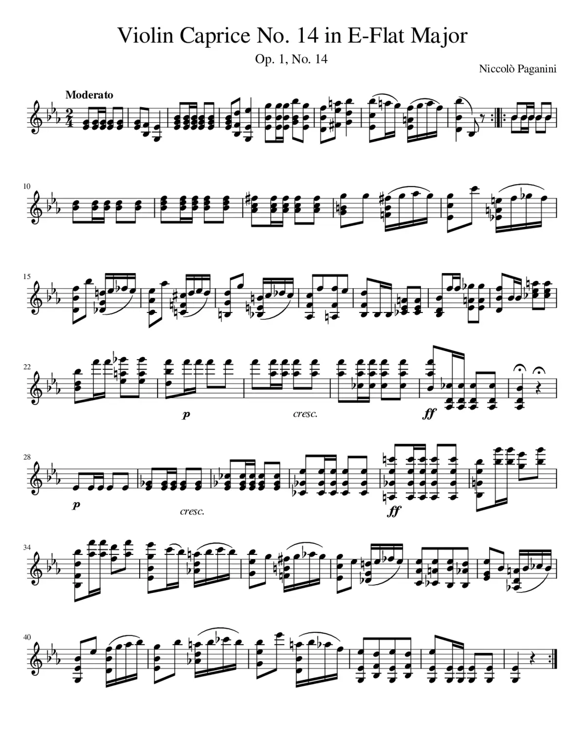 24 Caprices for Solo Violin Op.1 - Page 1