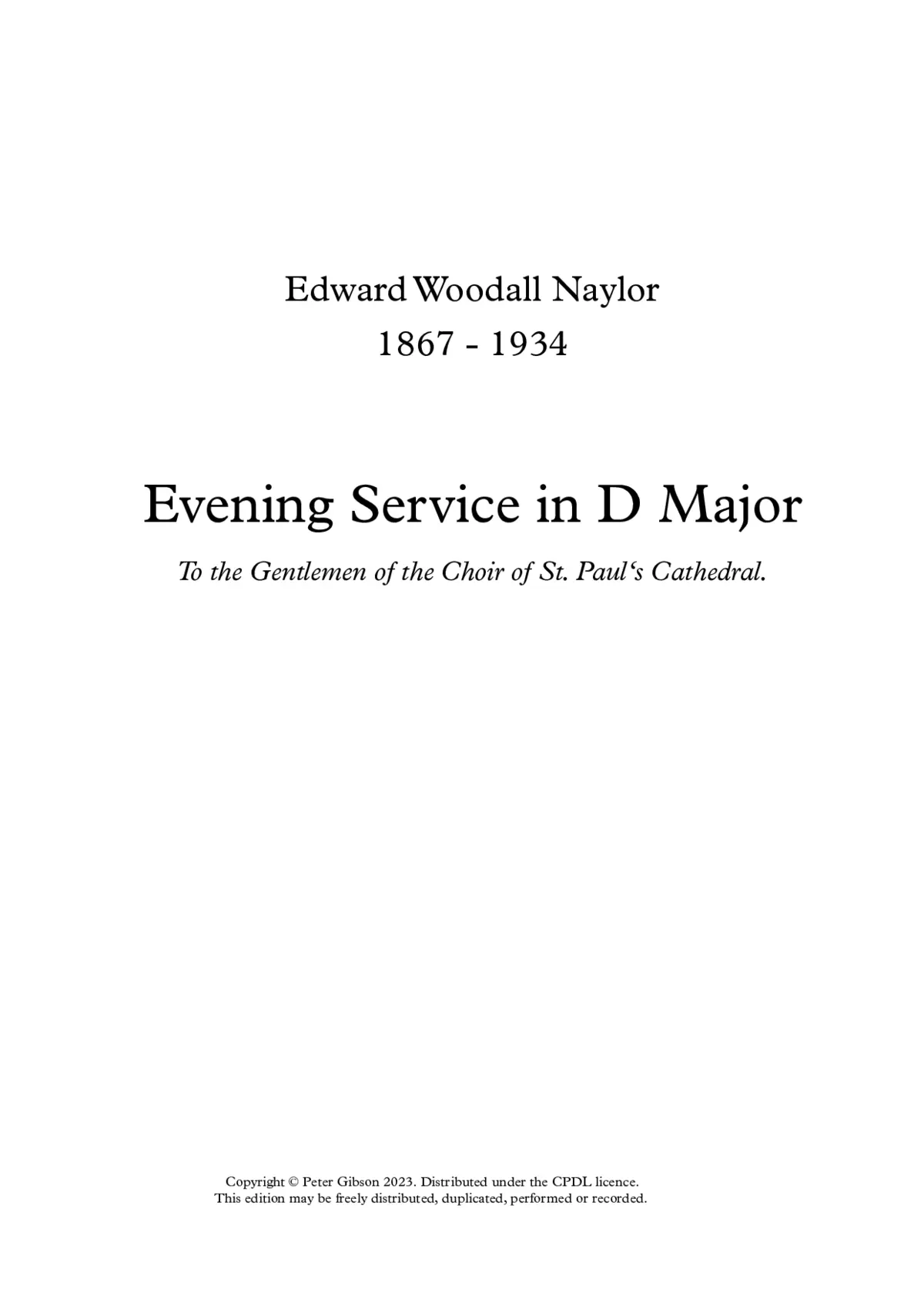 Evening Service in D Major - Page 1