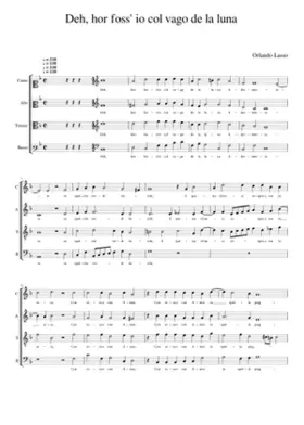 Deh hor foss' io col vago de la luna