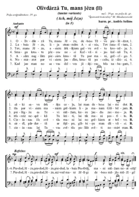 Olīvdārzā Tu, mans Jēzu (II) (Ach, mój Jezu) (Andris Solims (harm.))