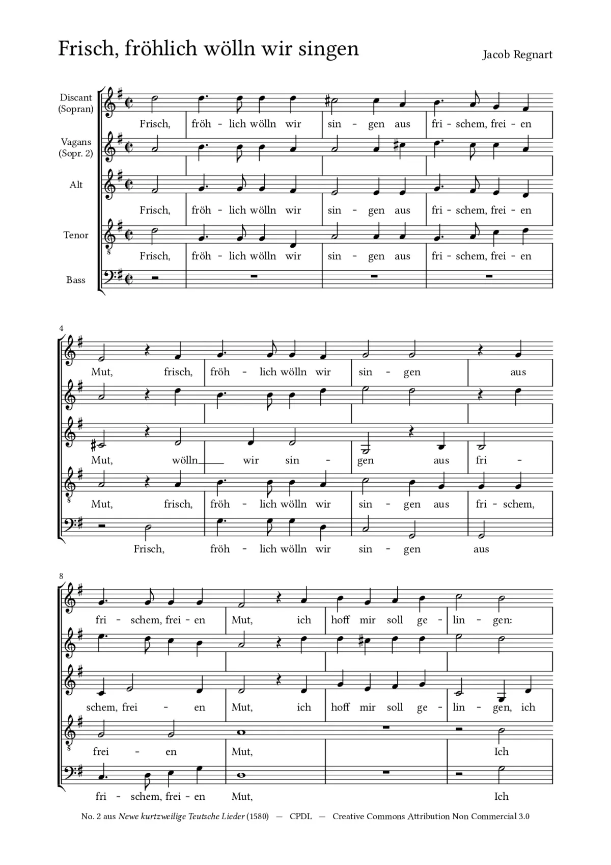 Frisch, fröhlich wölln wir singen - Page 1