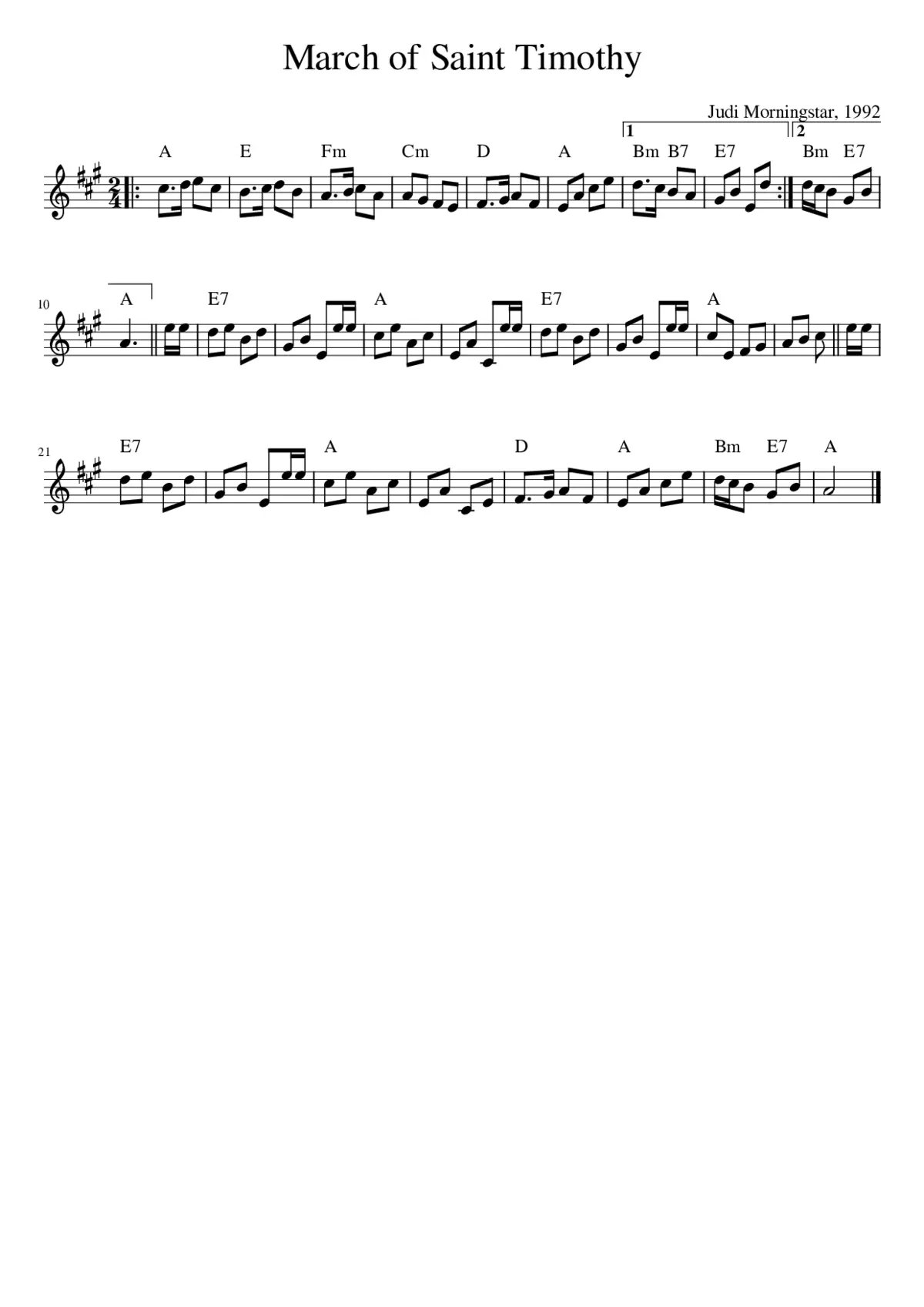 March of Saint Timothy - Page 1