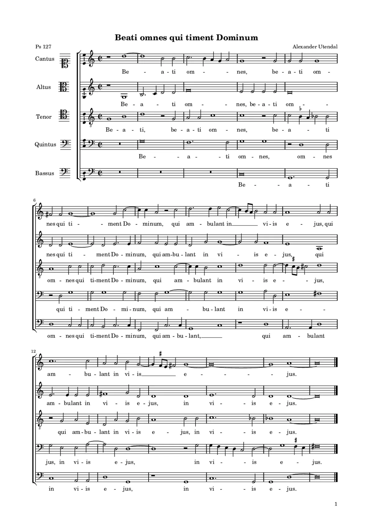 Beati omnes qui timent Dominum - Page 1