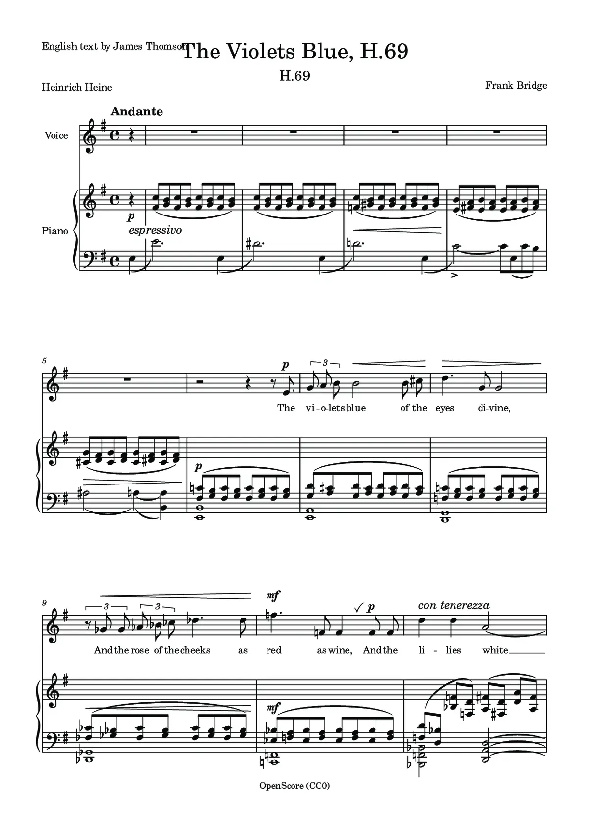The Violets Blue, H.69 - Page 1