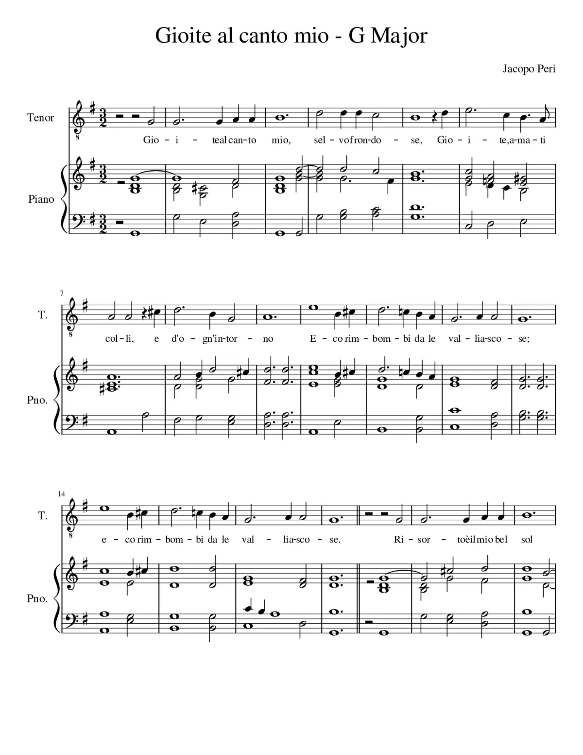Gioite al canto mio - Peri - Page 1