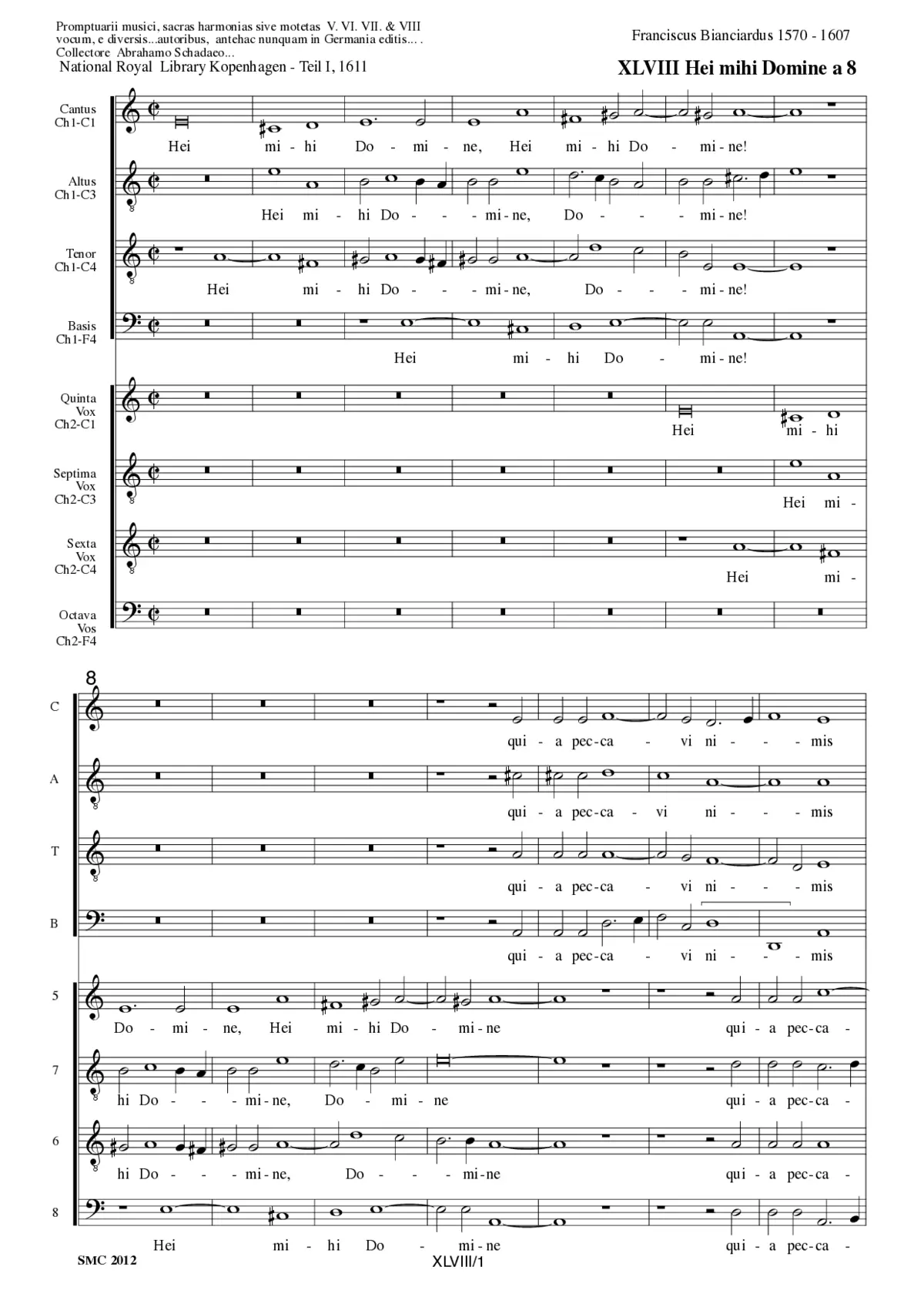 Hei mihi Domine a 8 - Page 1