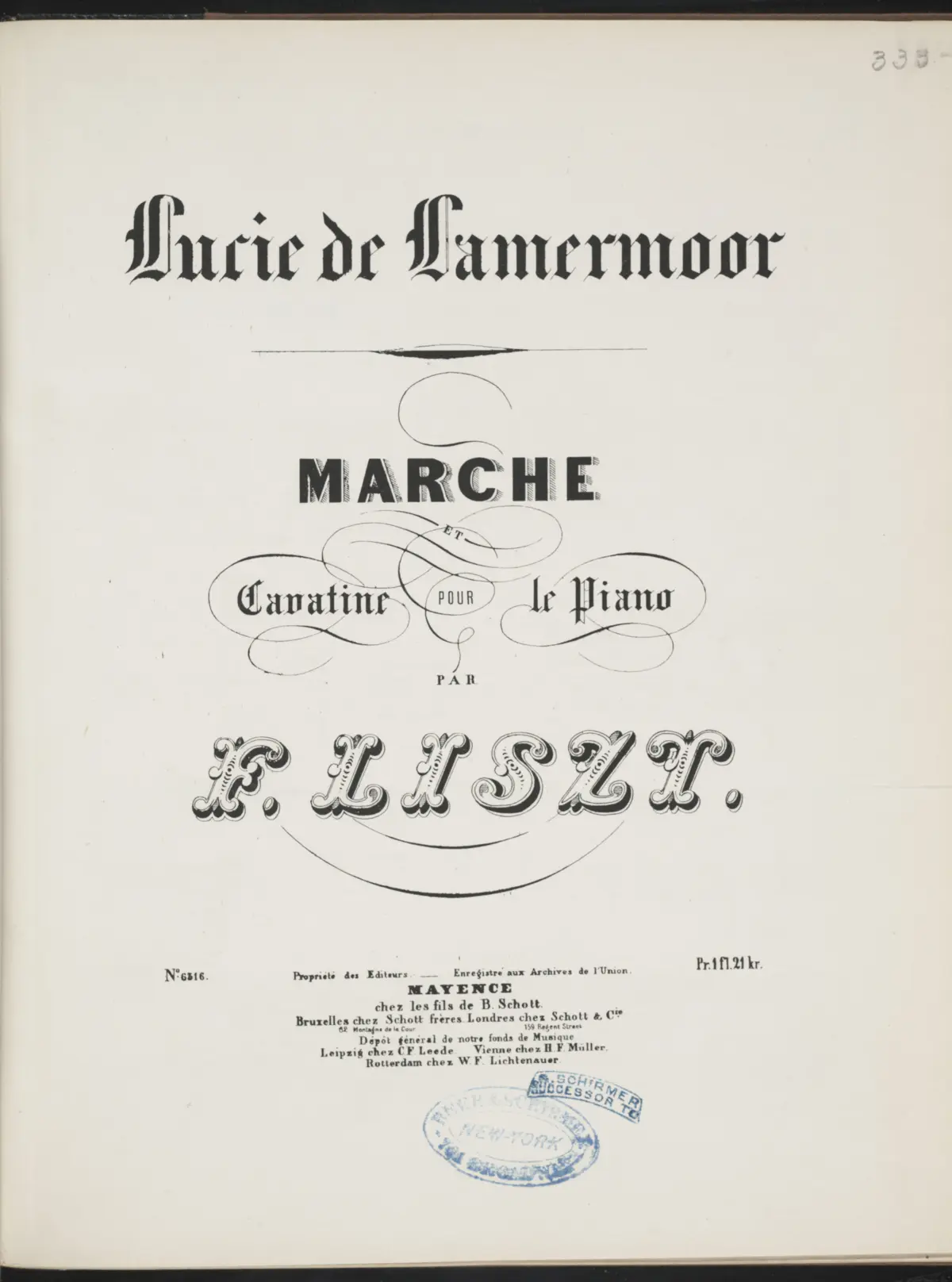 Marche et Cavatine de Lucie de Lammermoor, S.398 - Page 1