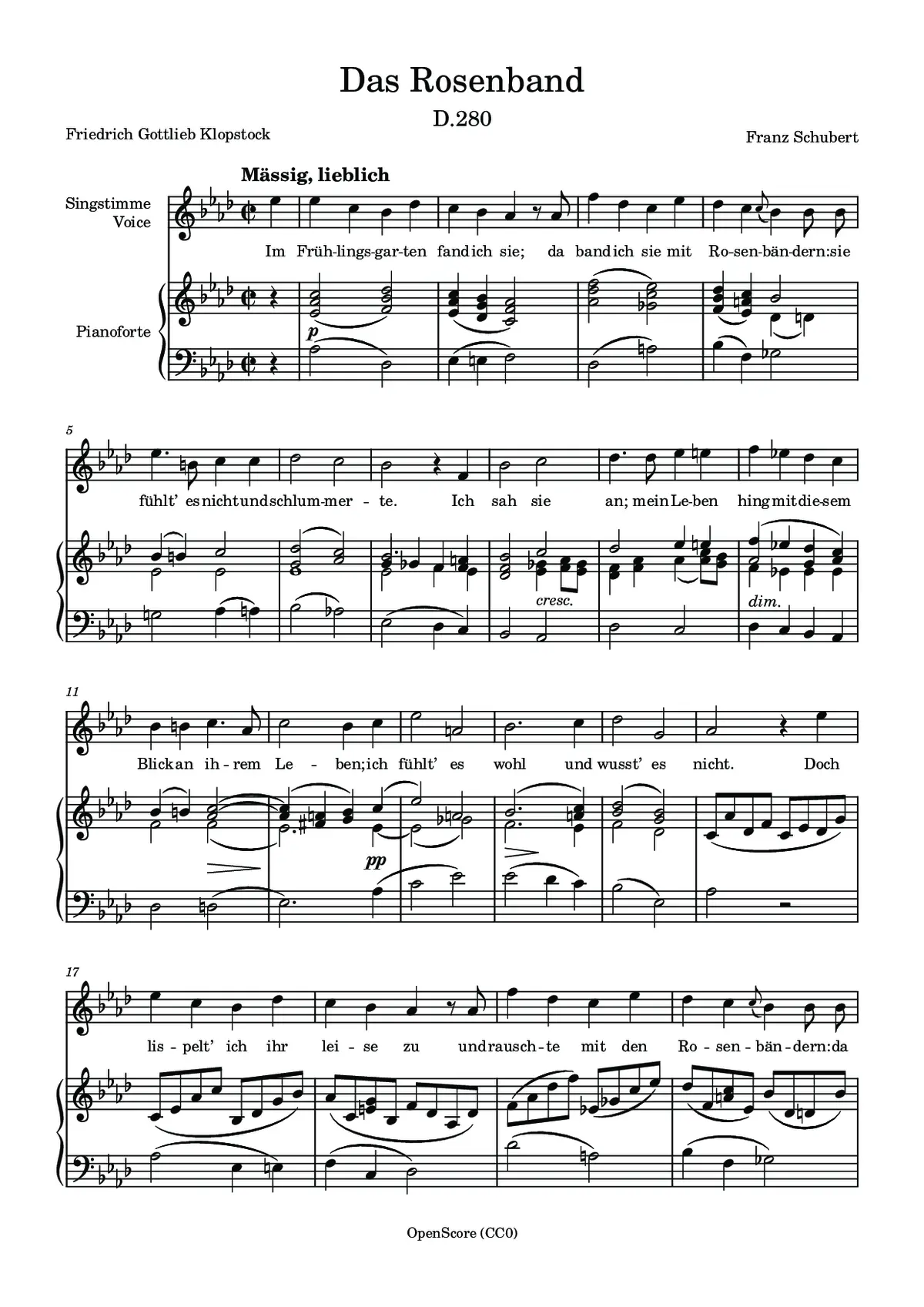 Das Rosenband, D.280 - Page 1