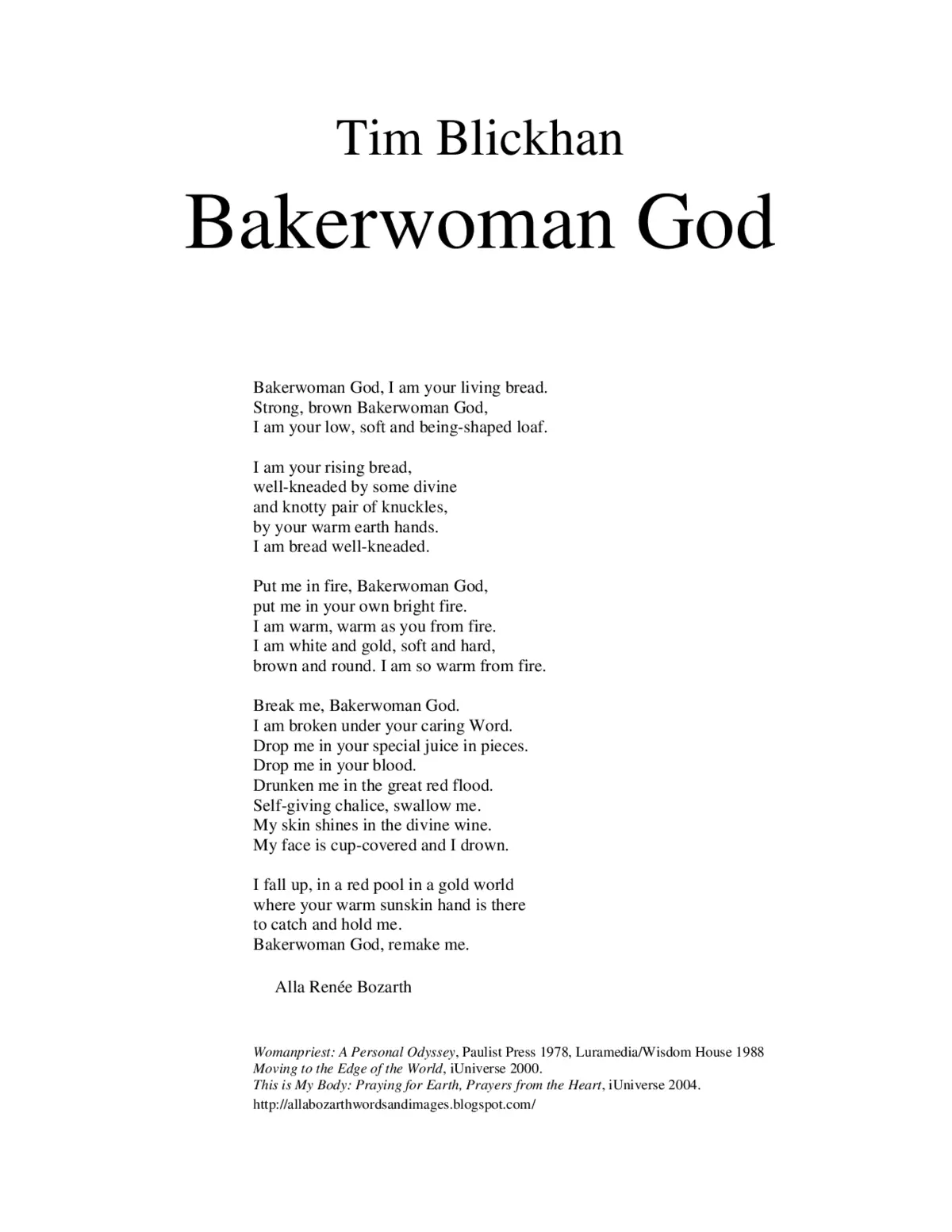 Bakerwoman God - Page 1