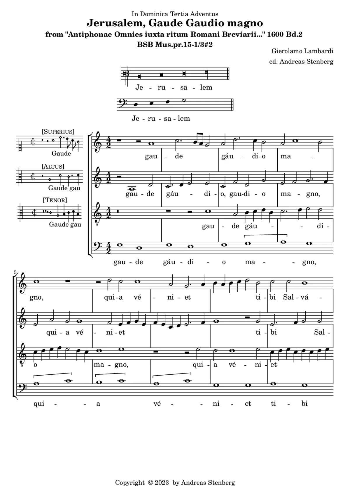 Jerusalem, Gaude Gaudio magno - Page 1