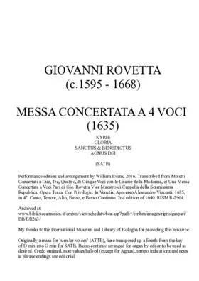 Messa concertata a quattro voci