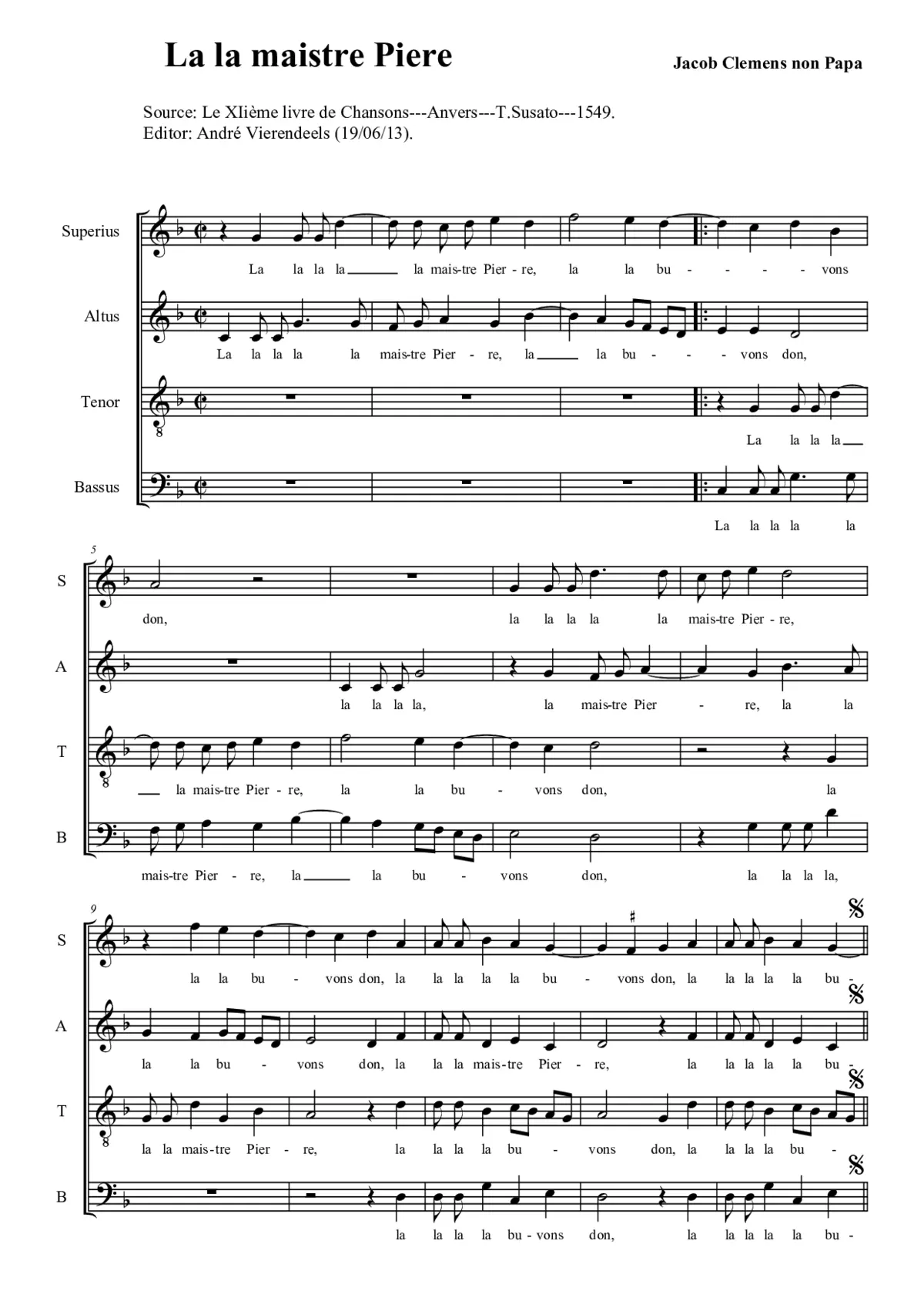 La la, maistre Pierre - Page 1