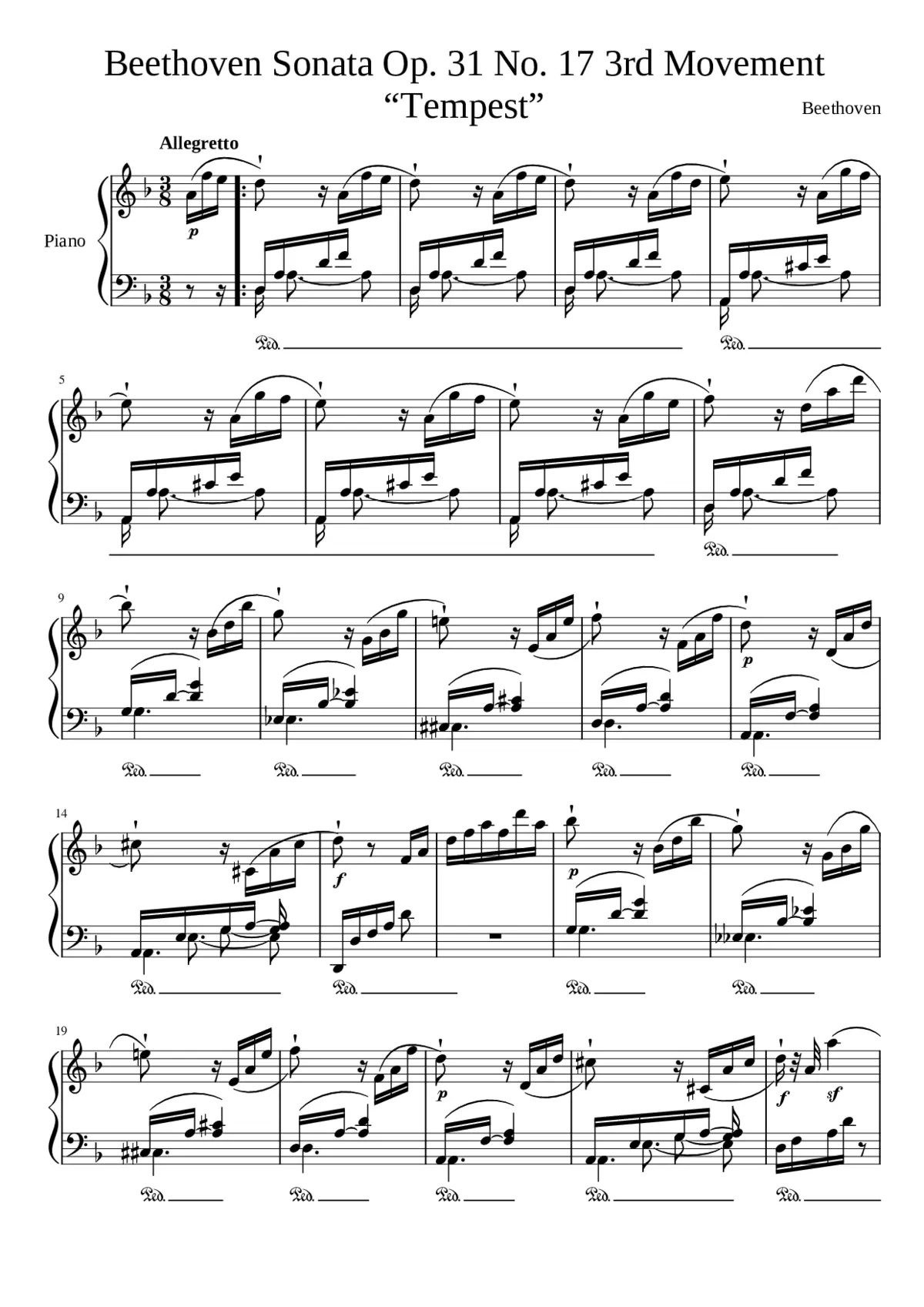 Piano Sonata No.17 Op.31 No.2 - Page 1