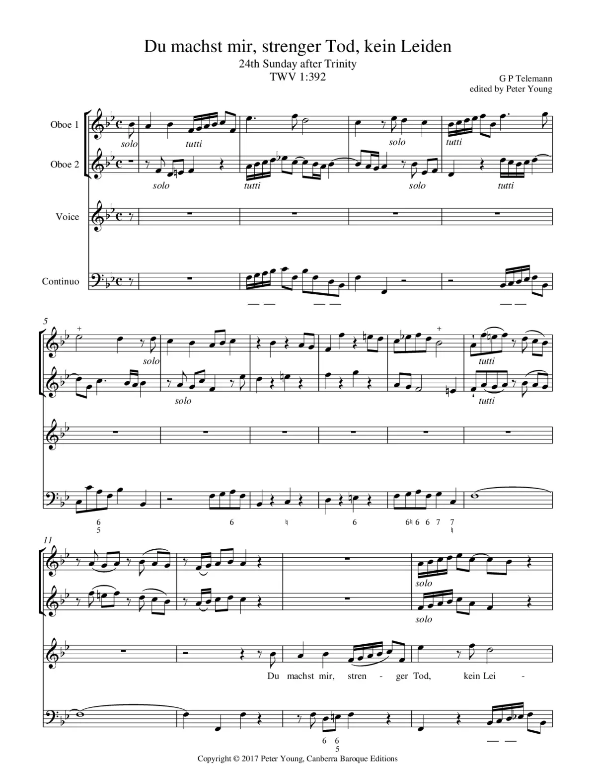 Du machst mir, strenger Tod, kein Leiden - Page 1