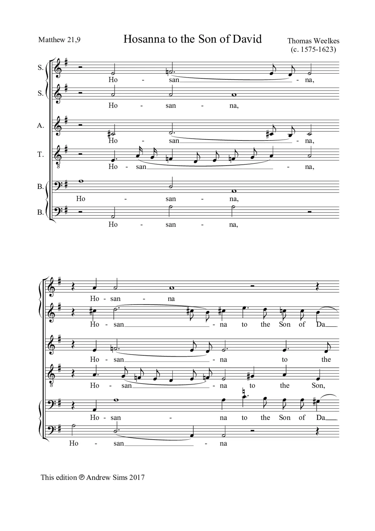Hosanna to the Son of David - Page 1