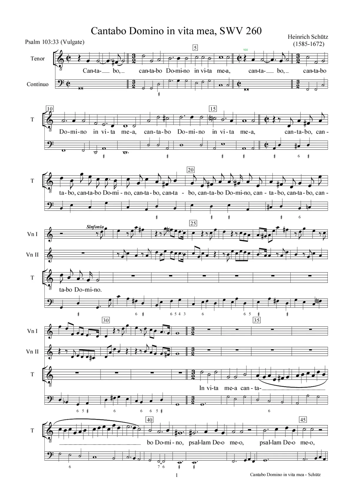 Cantabo Domino in vita mea, SWV 260 - Page 1