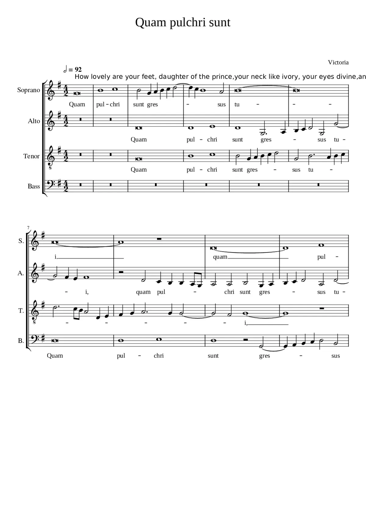 Quam Pulchri Sunt Gressus Tui - Page 1