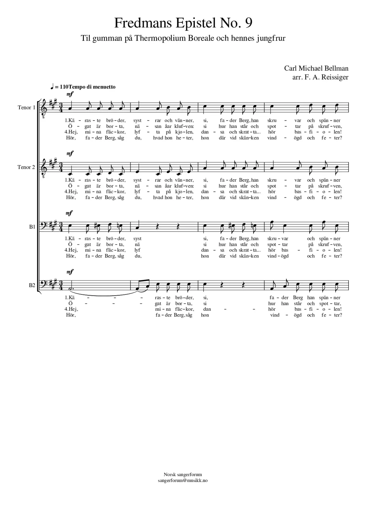 Fredmans Epistel No. 9 - Page 1