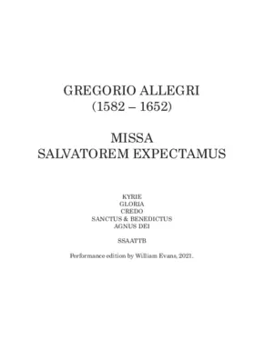 Missa salvatorem expectamus