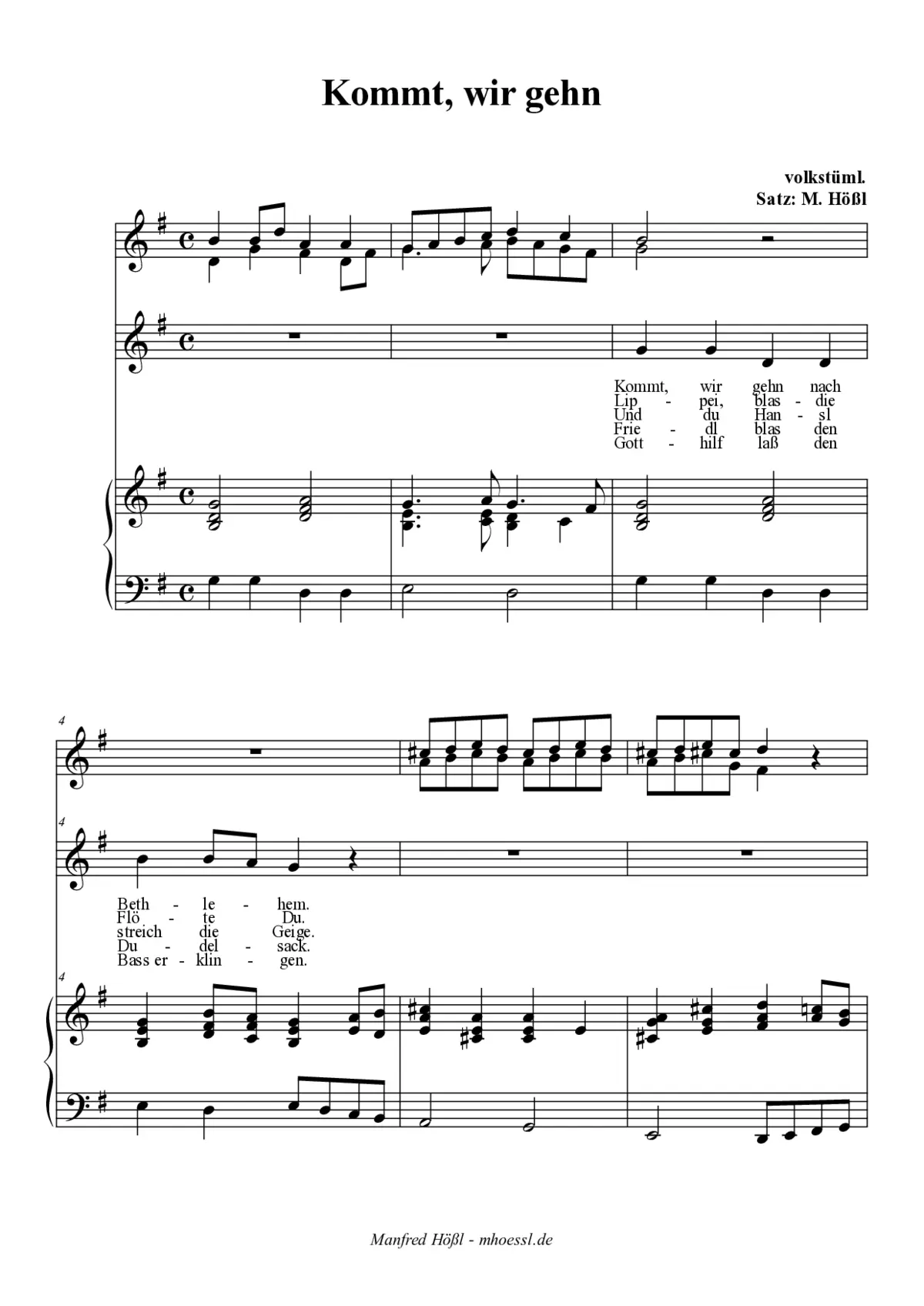 Kommt wir gehn - Page 1