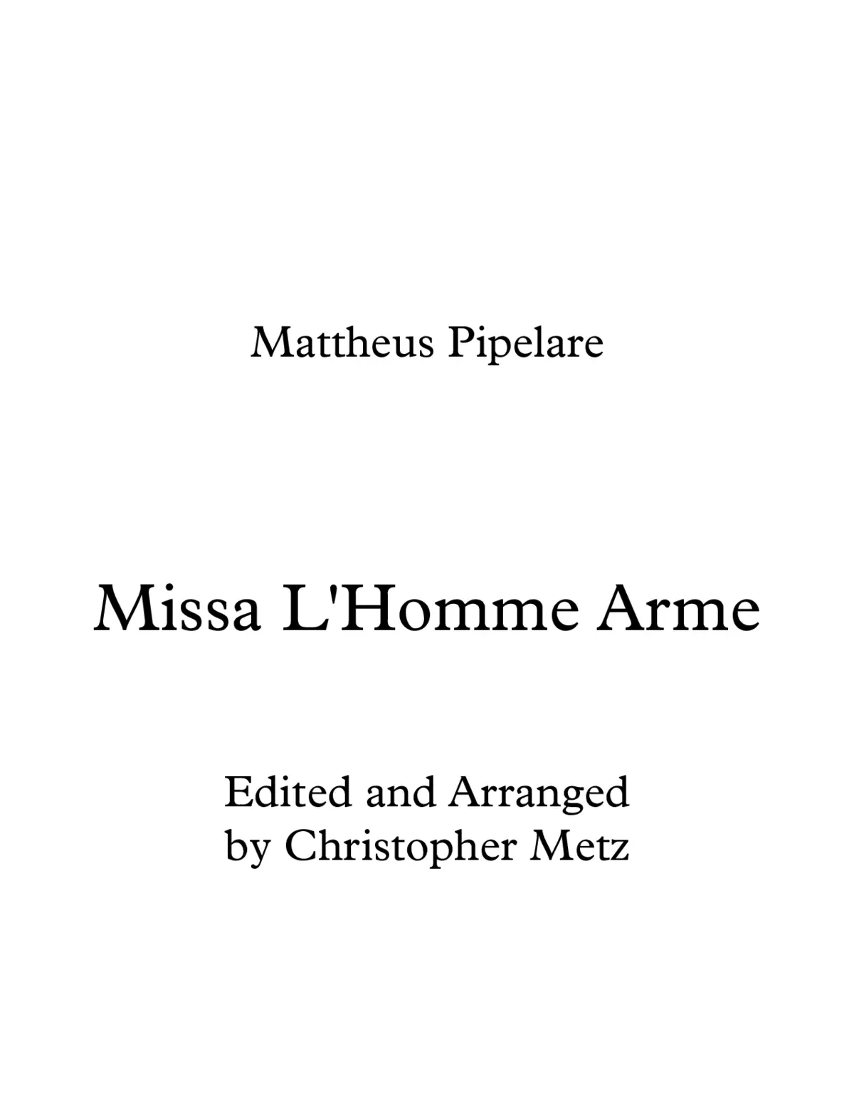 Missa L'homme armé - Page 1
