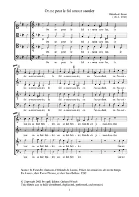 On ne peut le fol amour saouler