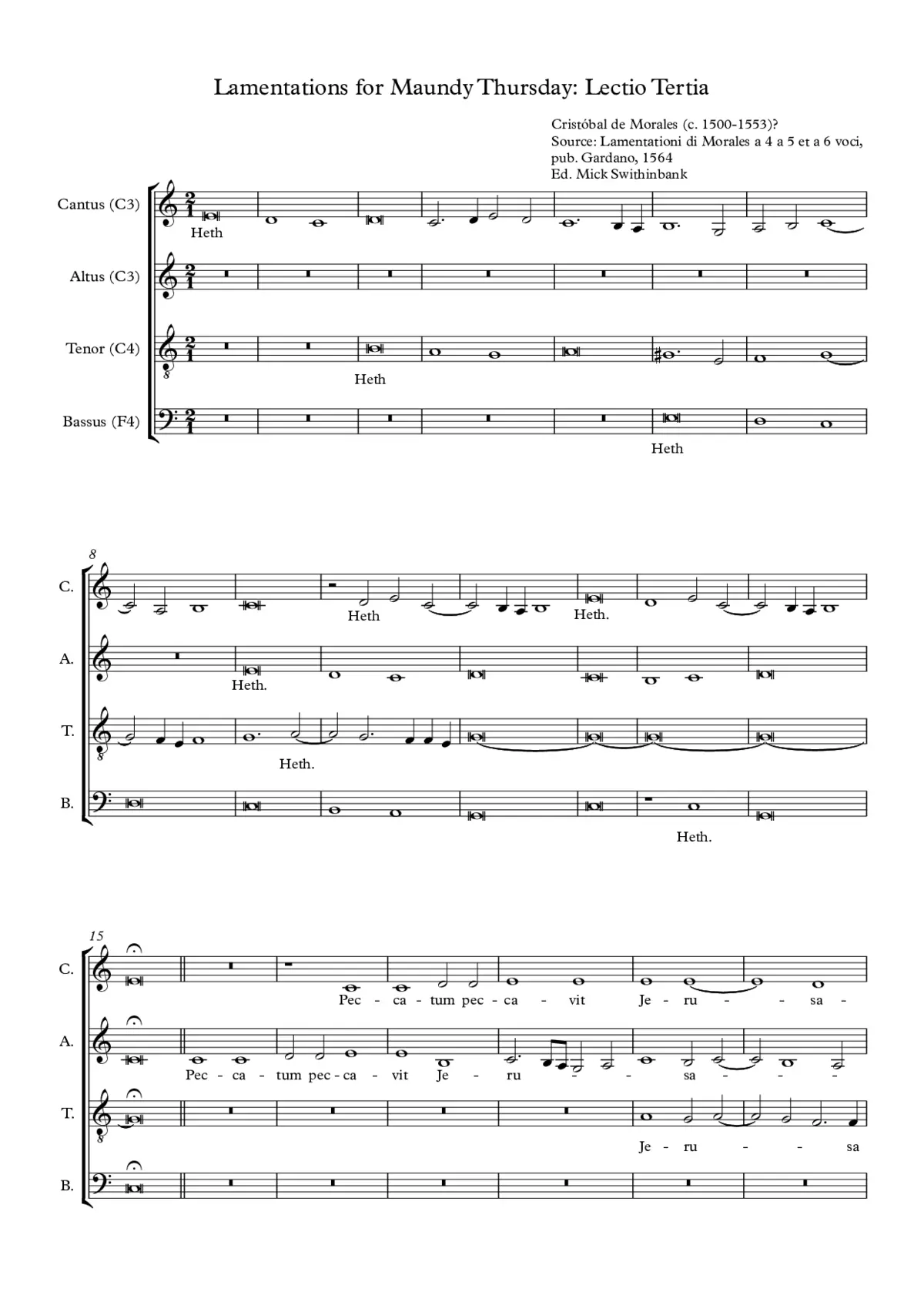 Lamentations for Maundy Thursday, Lesson 3 - Page 1