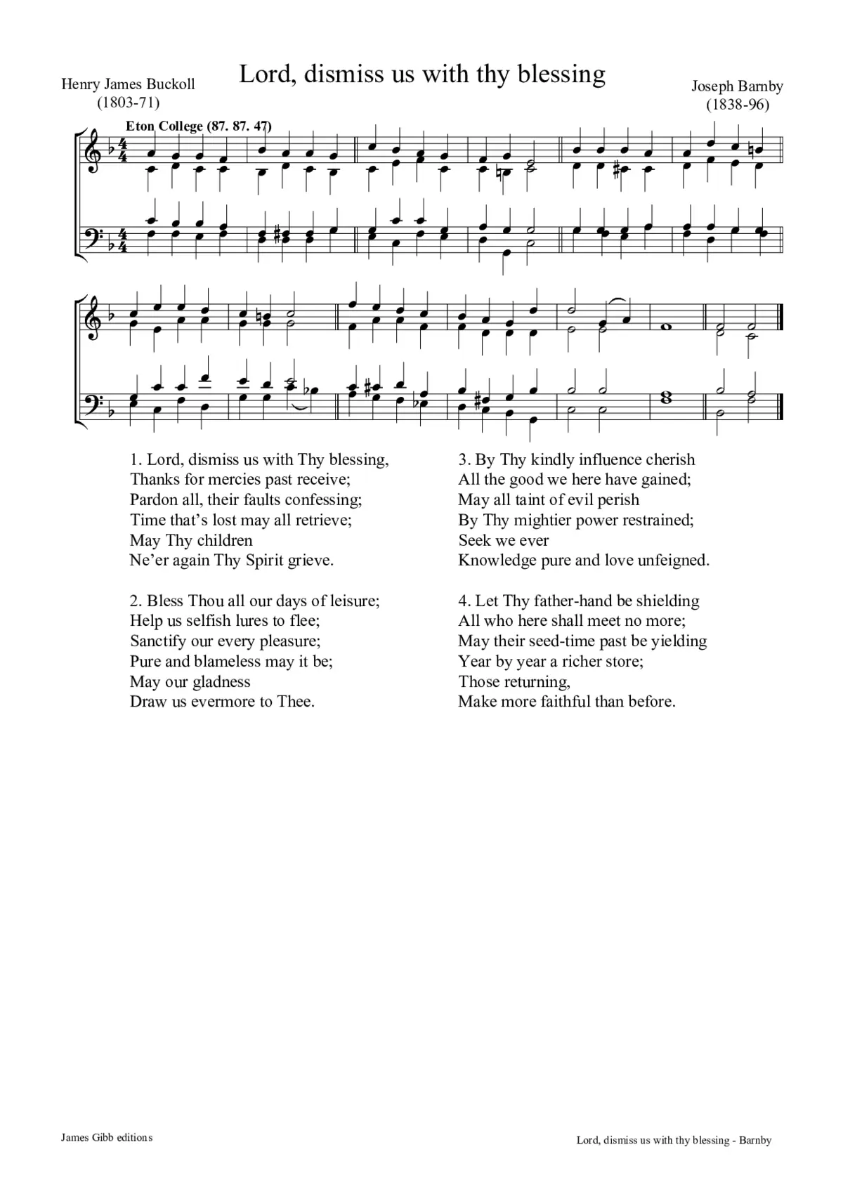 Lord, dismiss us with thy blessing - Page 1