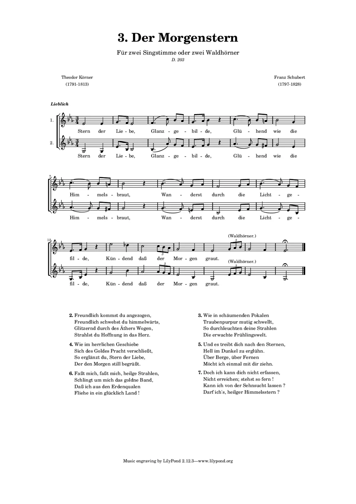 Der Morgenstern, D.203 - Page 1