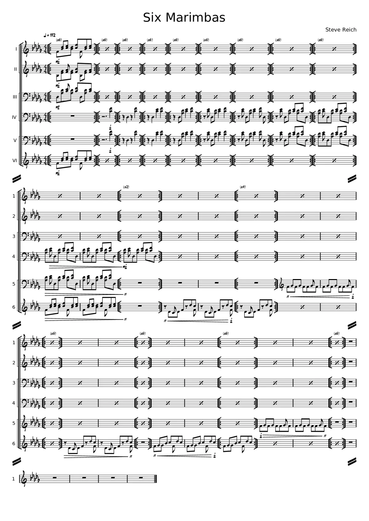 Six Marimbas - Page 1