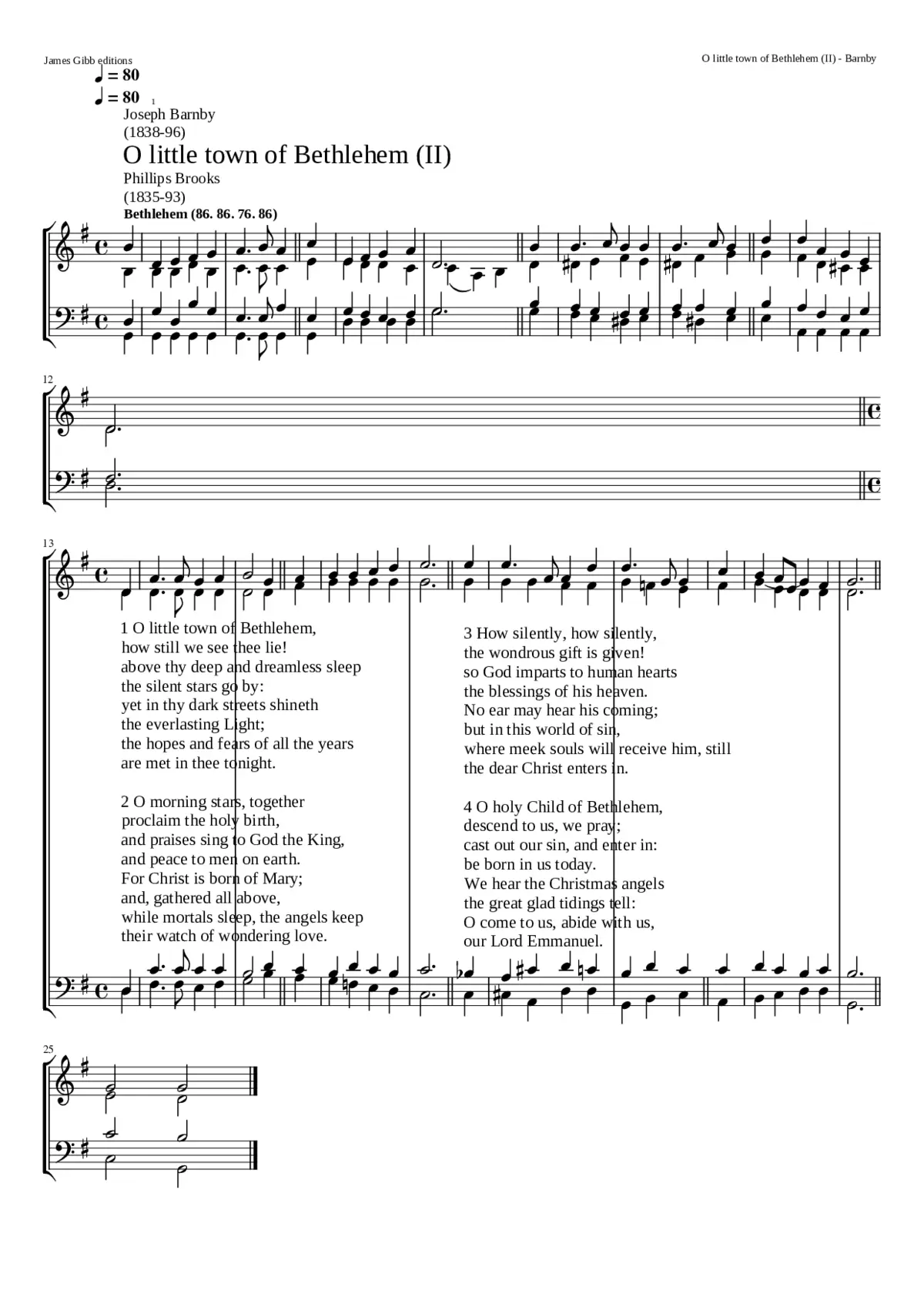 O Little Town of Bethlehem - Page 1