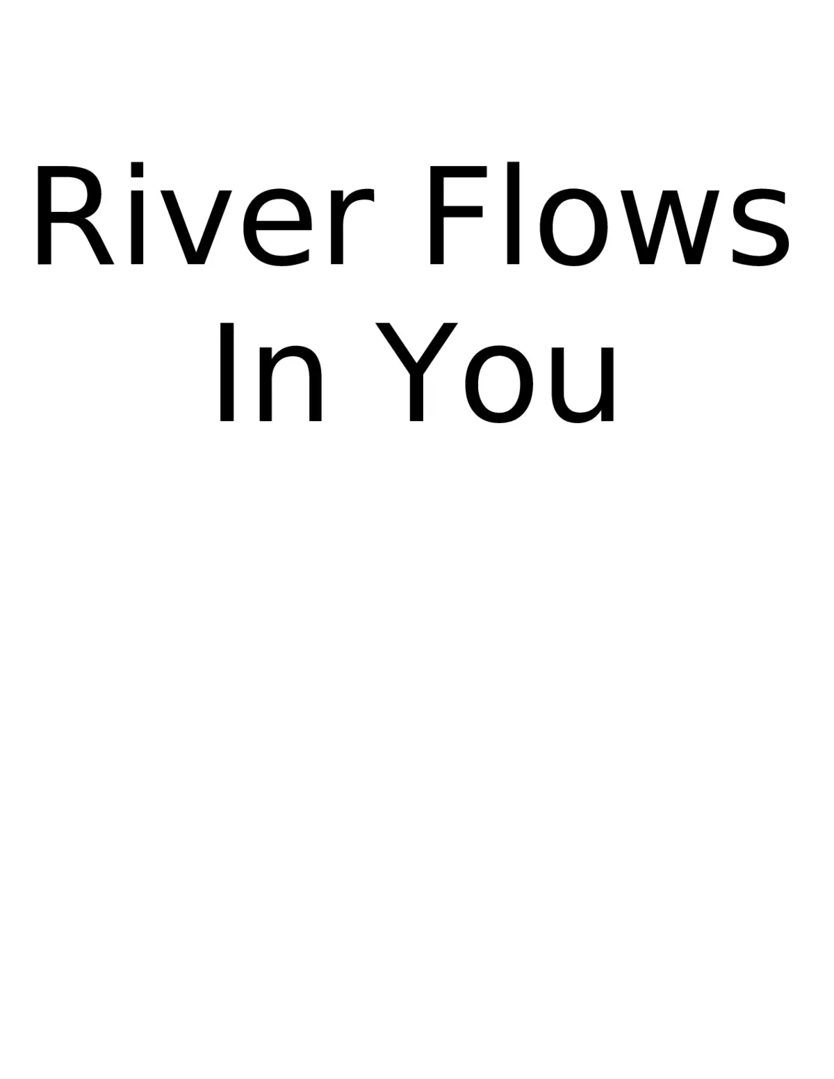 River Flows in You - Page 1