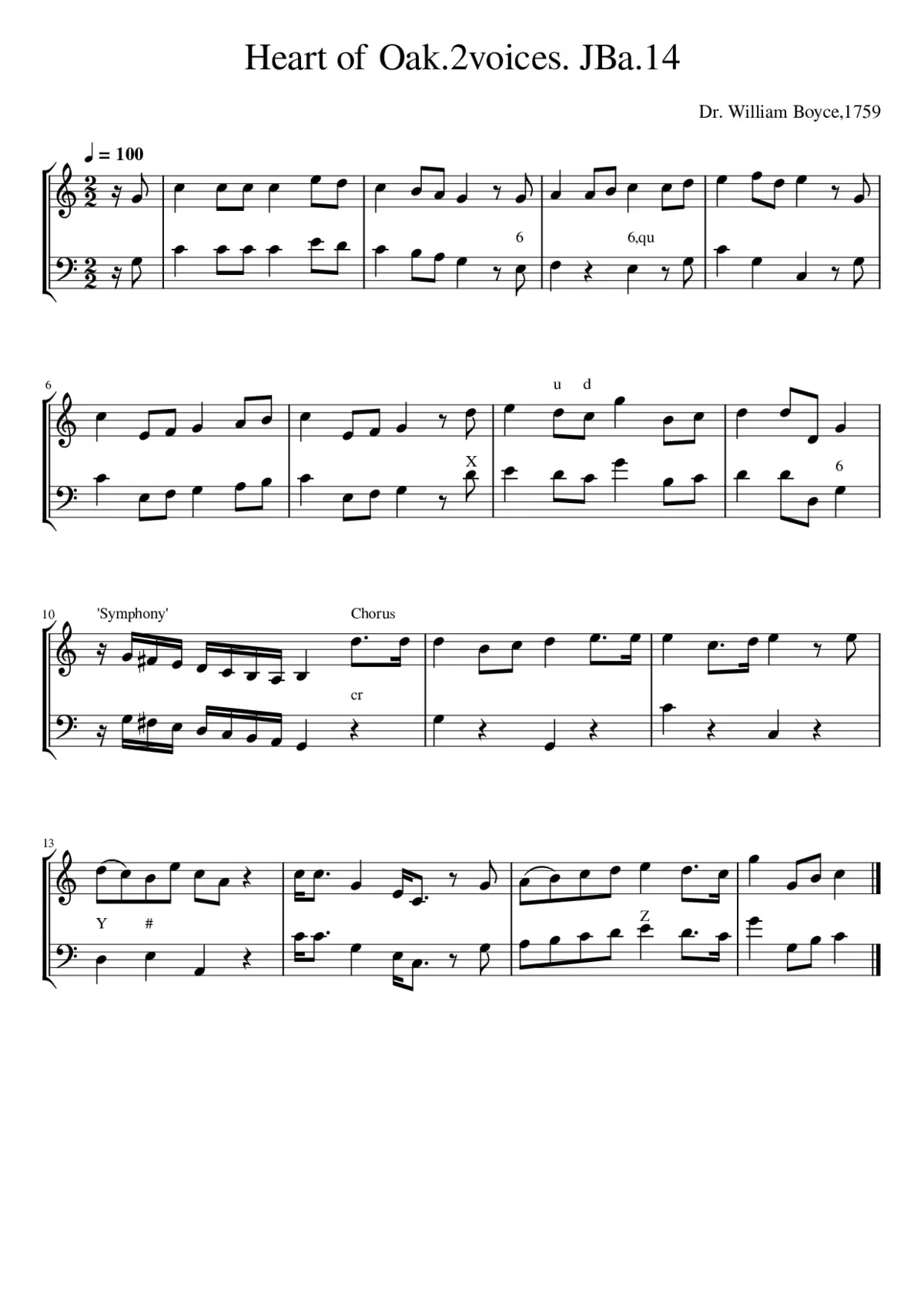 Heart of Oak.2voices. JBa.14 - Page 1