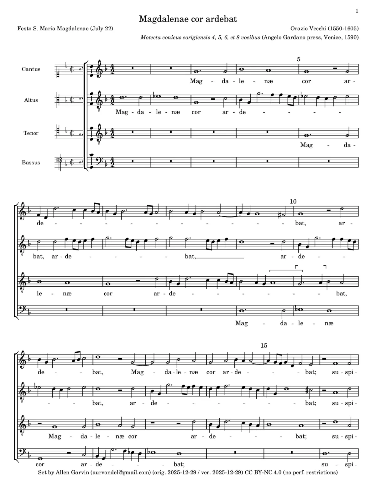 Magdalenae cor ardebat a 4 - Page 1