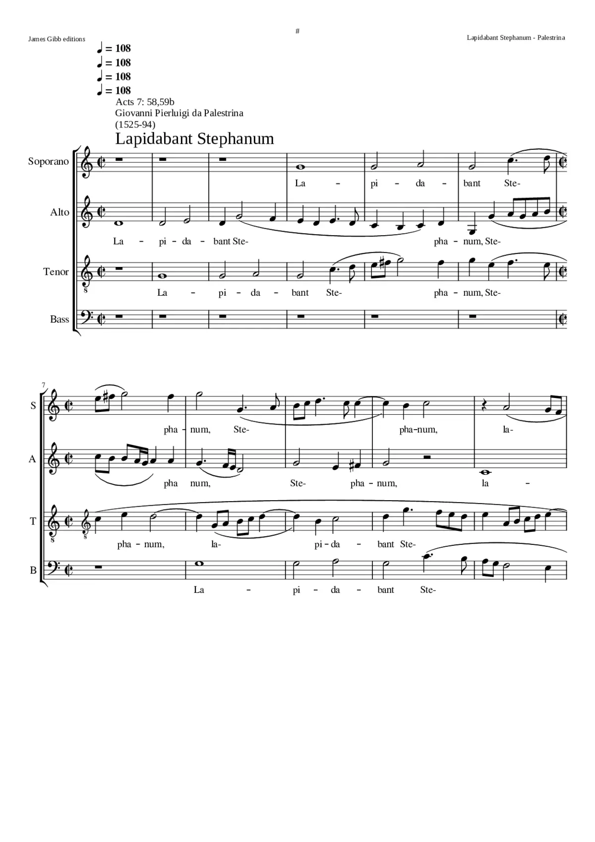 Lapidabant Stephanum 4vv (another setting is for 5vv) - Page 1