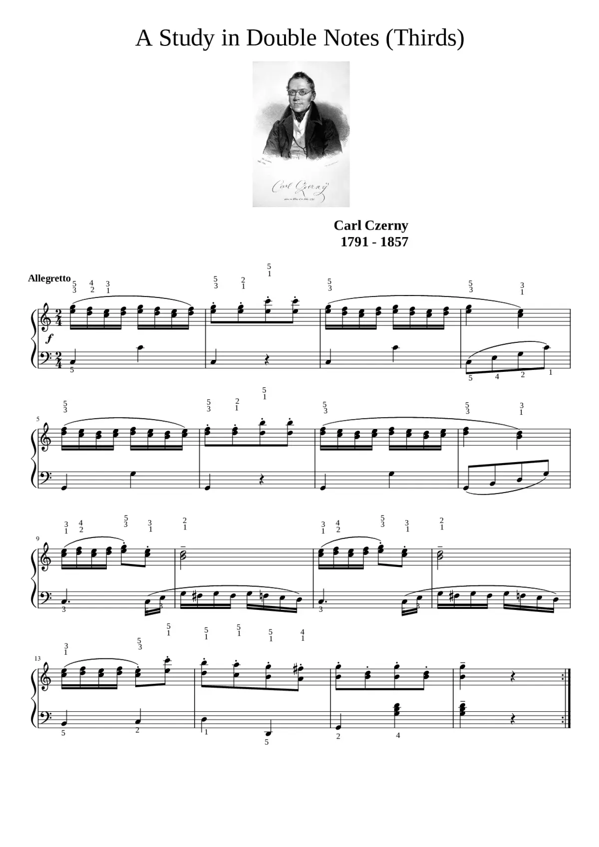 A Study in Double Notes (Thirds) - Page 1