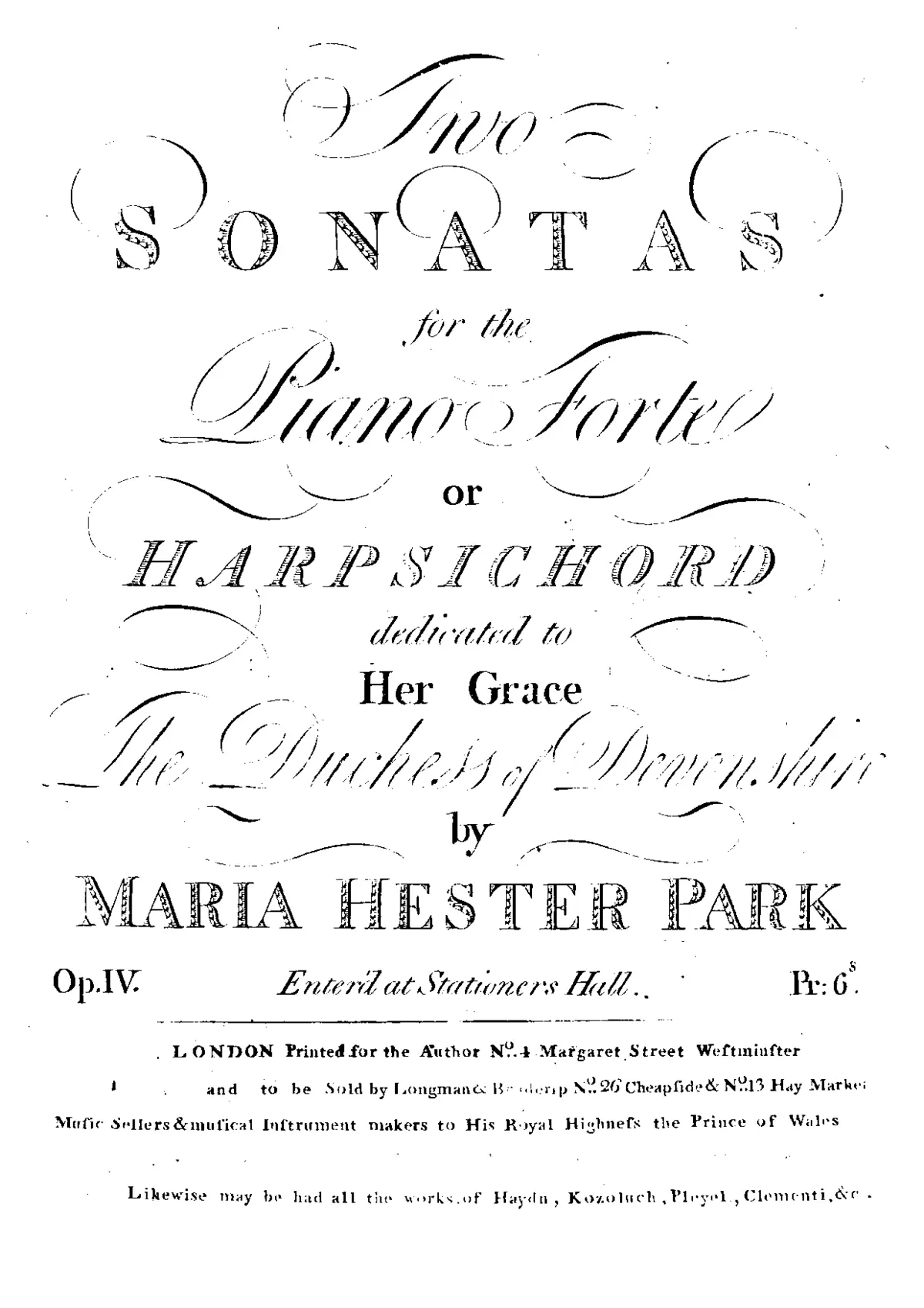 Two Sonatas for the Piano Forte or Harpsichord - Page 1