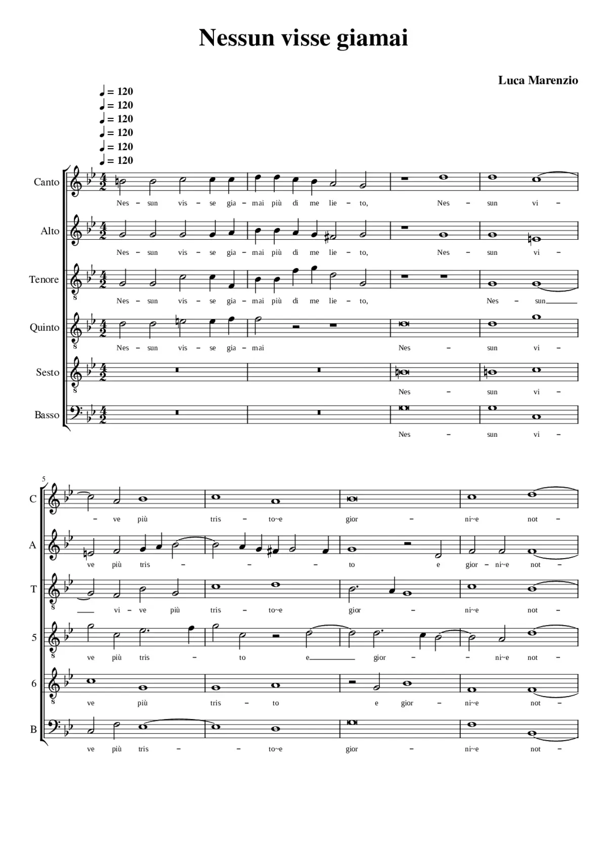 Nessun visse giamai - Page 1