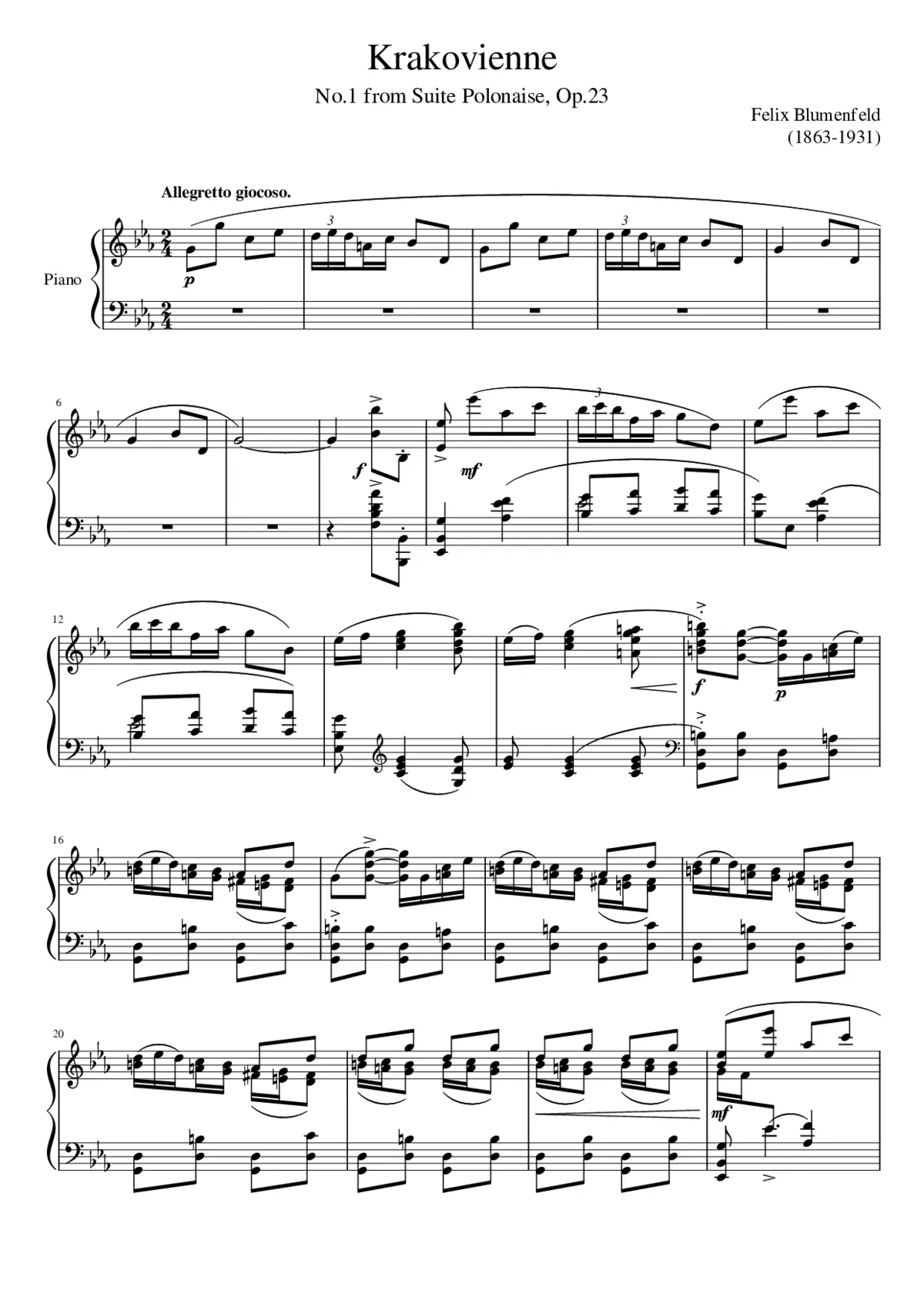 Suite Polonaise No.1 Op.23 - Page 1