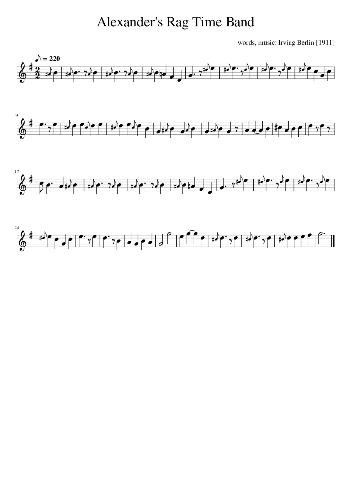 Alexander's Rag Time Band - Page 1