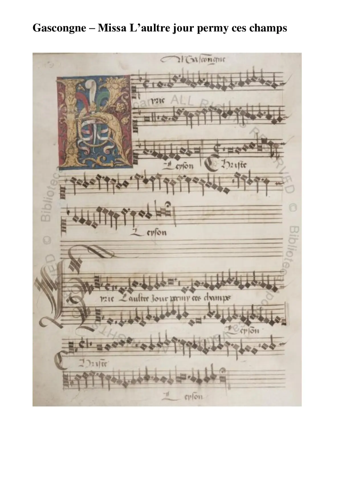 Missa L'aultre jour - Page 1
