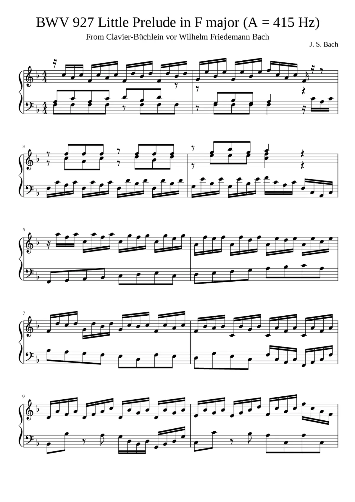 Prélude No. 4 in F Major BWV 927 - Page 1