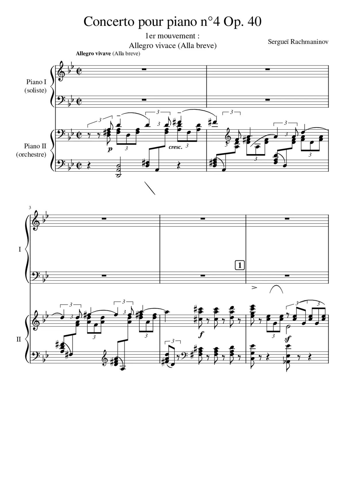 Piano Concerto No. 4 in G minor Op. 40 - Page 1