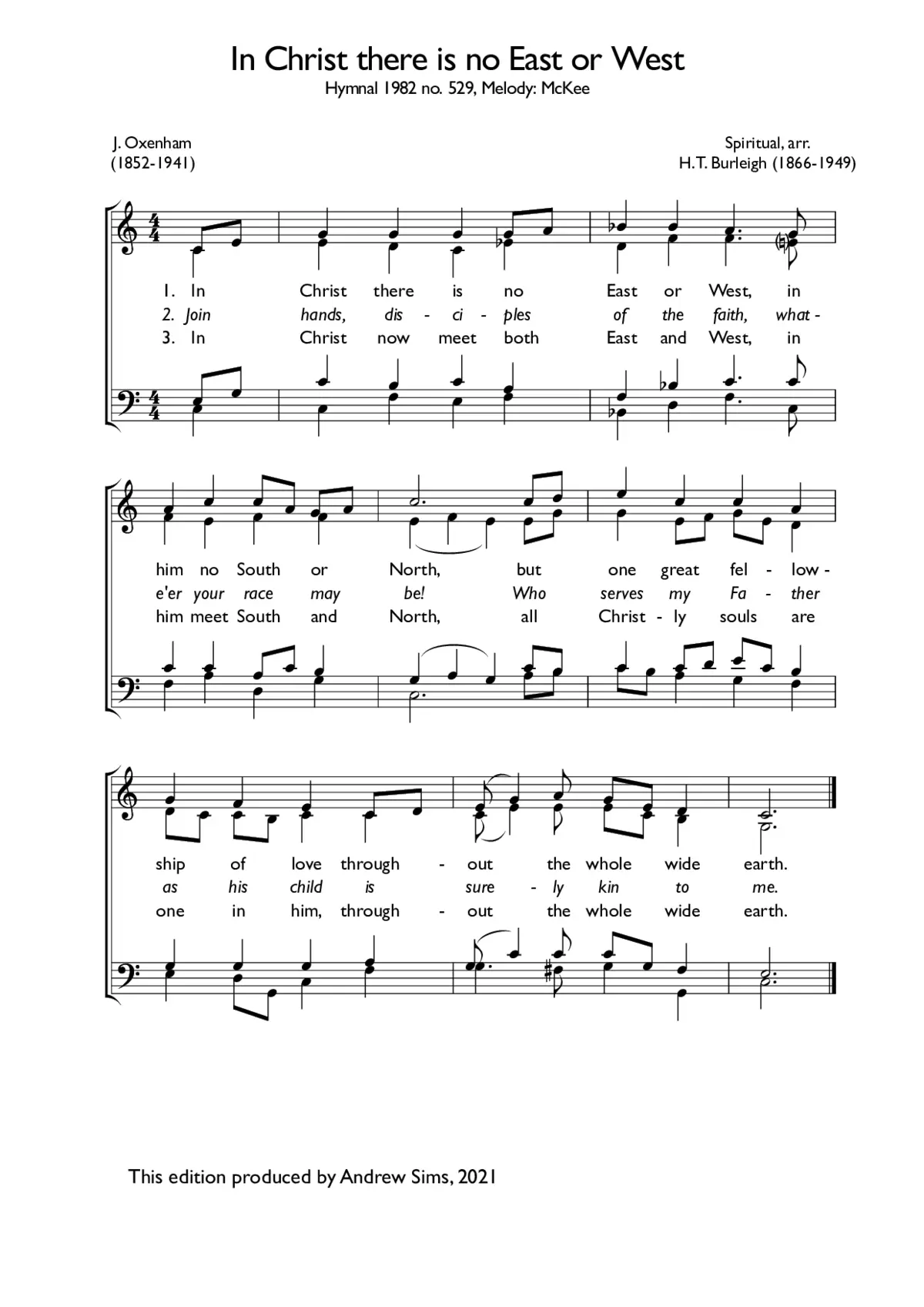 In Christ there is no East or West - Page 1