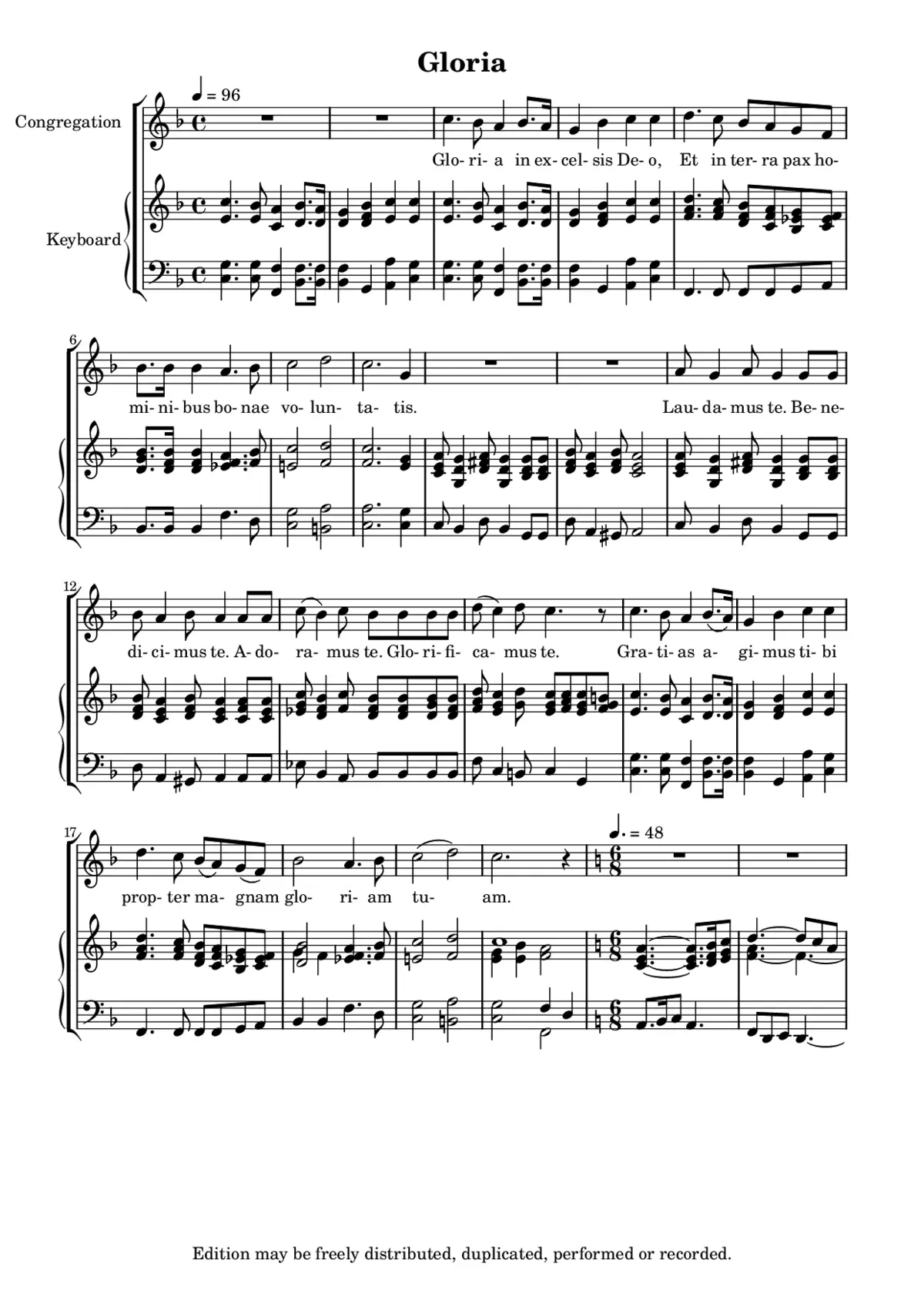 Gloria (unison) - Page 1