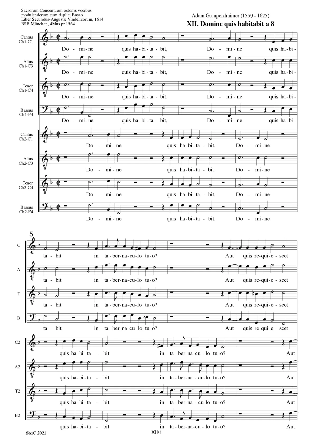 Domine quis habitabit - Page 1