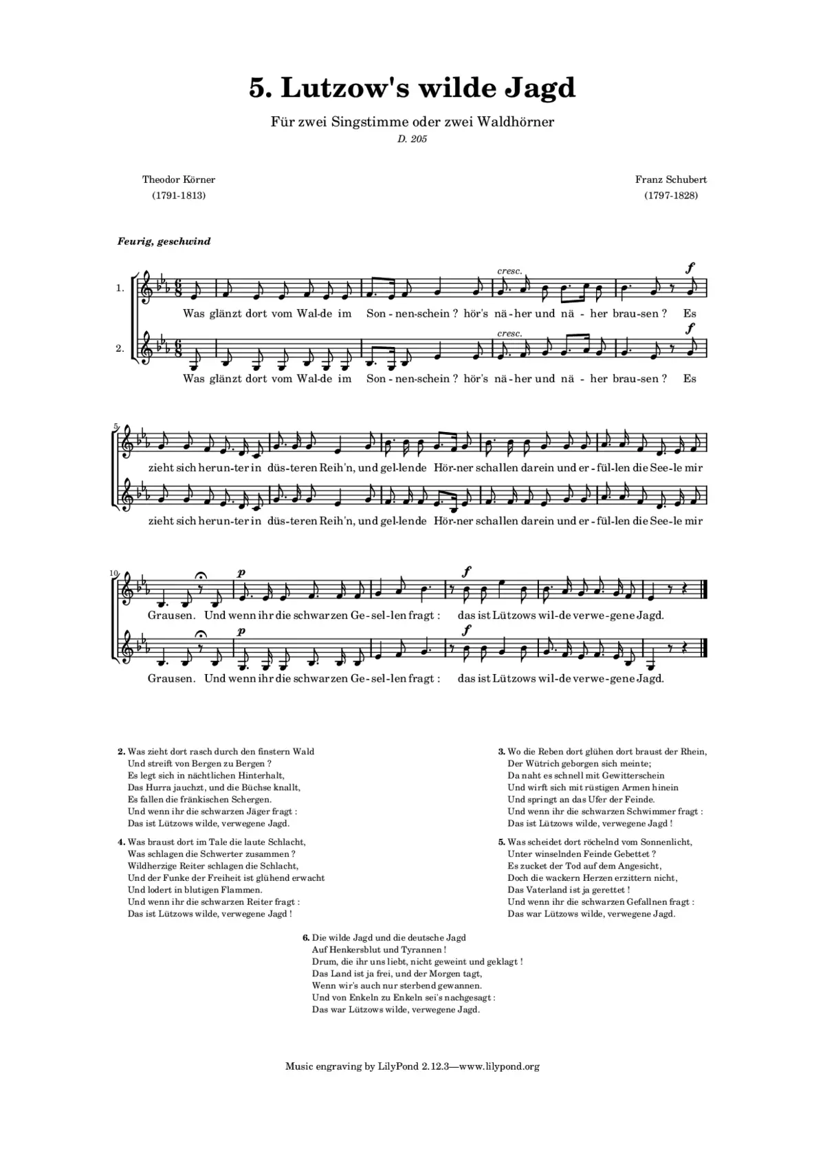 Lutzow's wilde Jagd, D.205 - Page 1