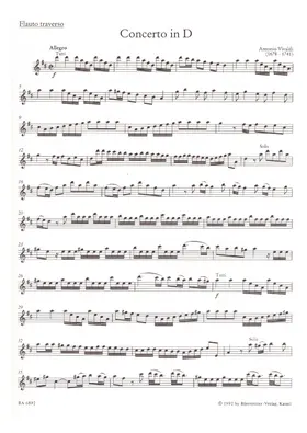 Concerto for Flute, Strings and Basso continuo in D major, RV 783